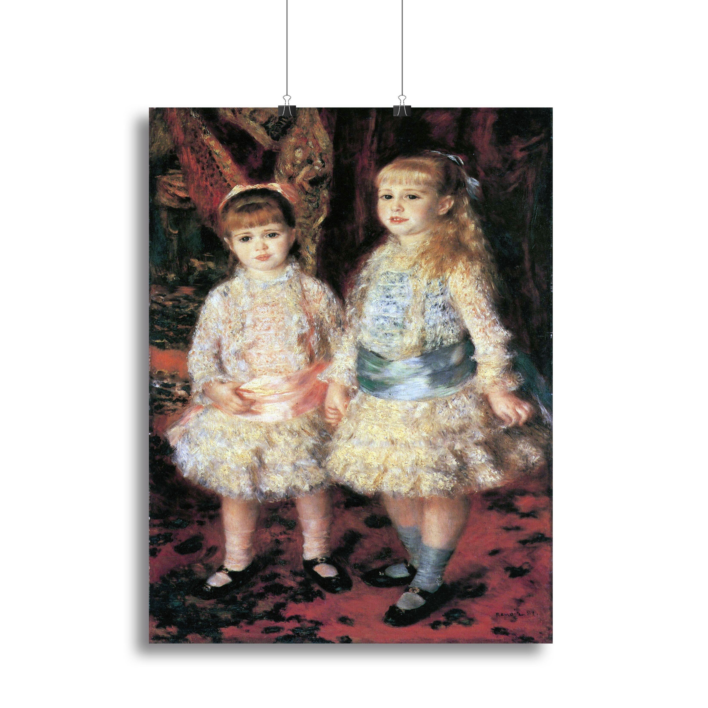 Canvas print of Renoir's 'The girls Cahen dAnvers', showcasing two young girls in a vibrant outdoor setting.